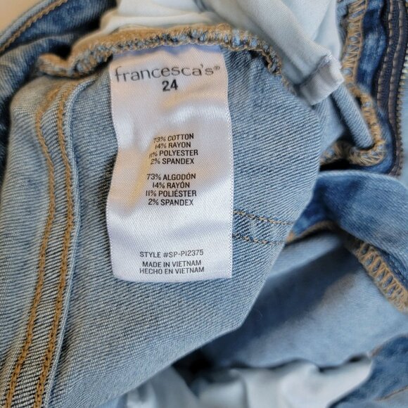 Harper Heritage Flare Jeans Womens 0/ 24 Lightwash Cropped Frayed Hem - Picture 4 of 6